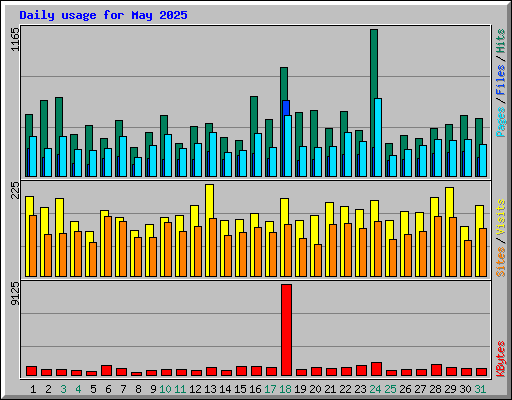 Daily usage for May 2025