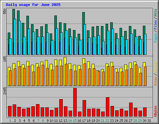 Daily usage for June 2025